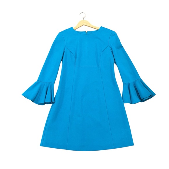 Trina Turk Panache Bell Sleeve Sheath Dress Teal Size 6 Teal Knit Knee Length - Picture 1 of 16
